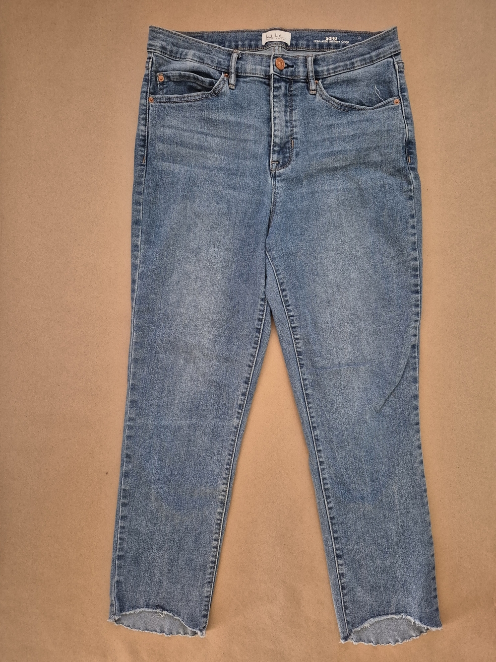 Nicole Miller Women's High-Rise Straight Crop Jeans in Light Blue Denim